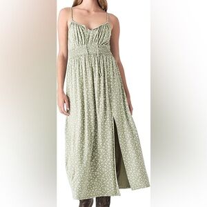 NWT Lucky Brand Green Floral Maxi Dress